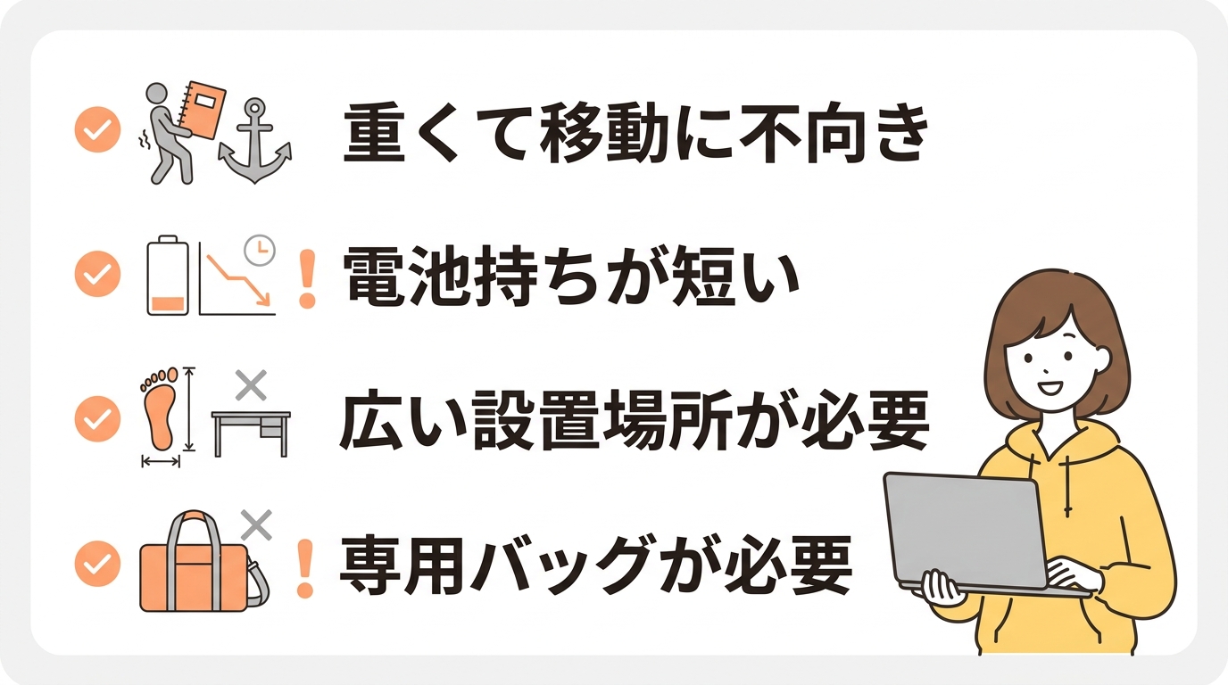 16インチパソコンのデメリットと注意点