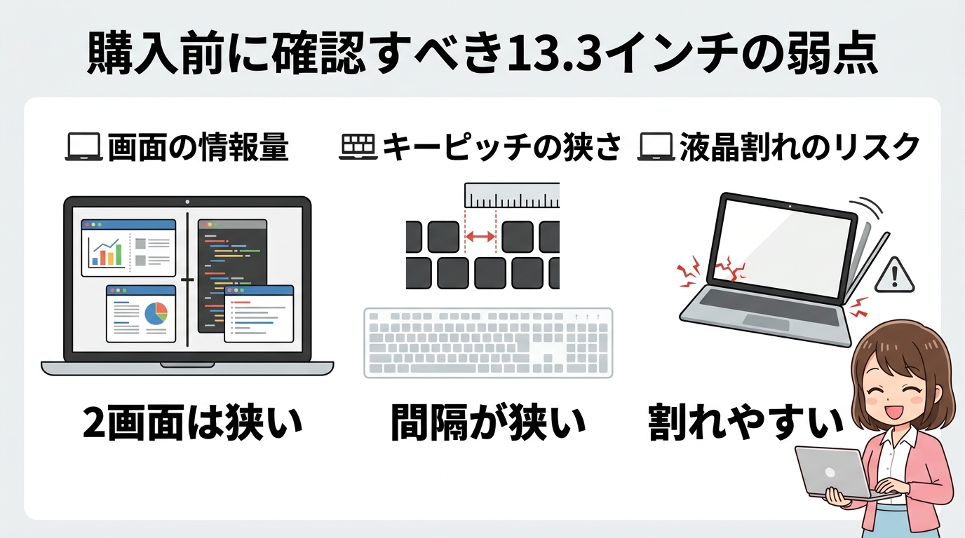 購入前に確認すべき13.3インチの弱点