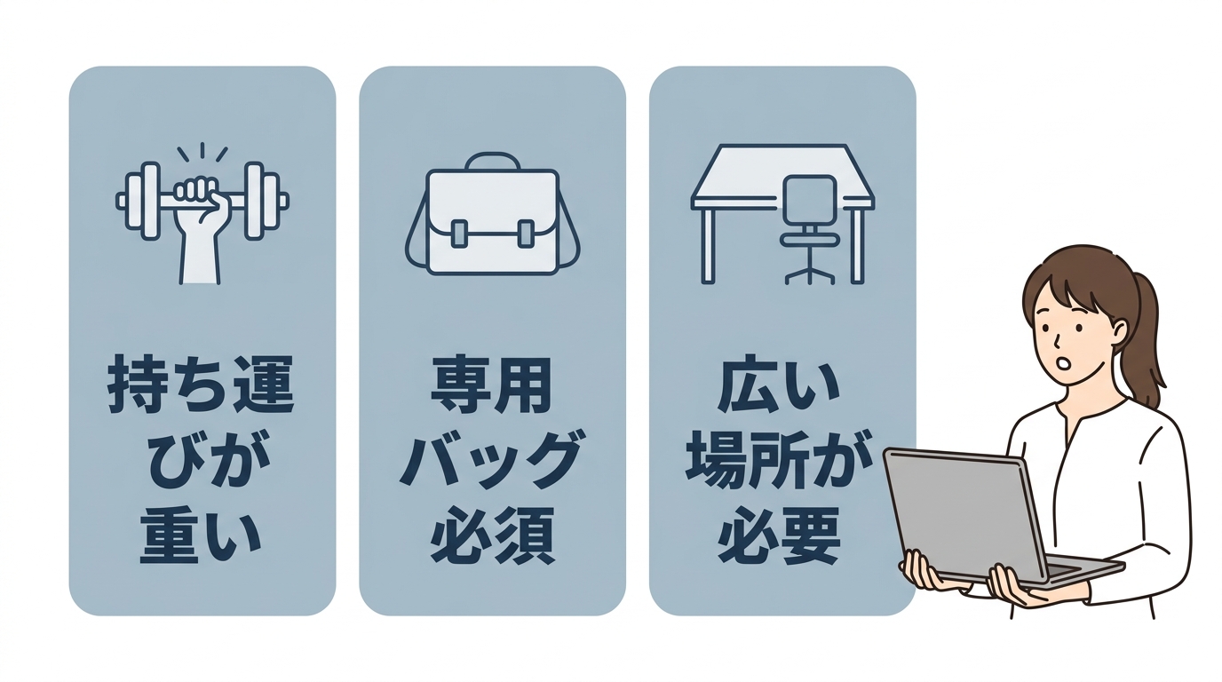 15.6インチのパソコンが持つデメリット3つ