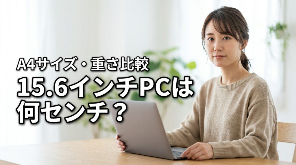 パソコン15.6インチの大きさは何センチ？A4サイズや重さと比較して解説