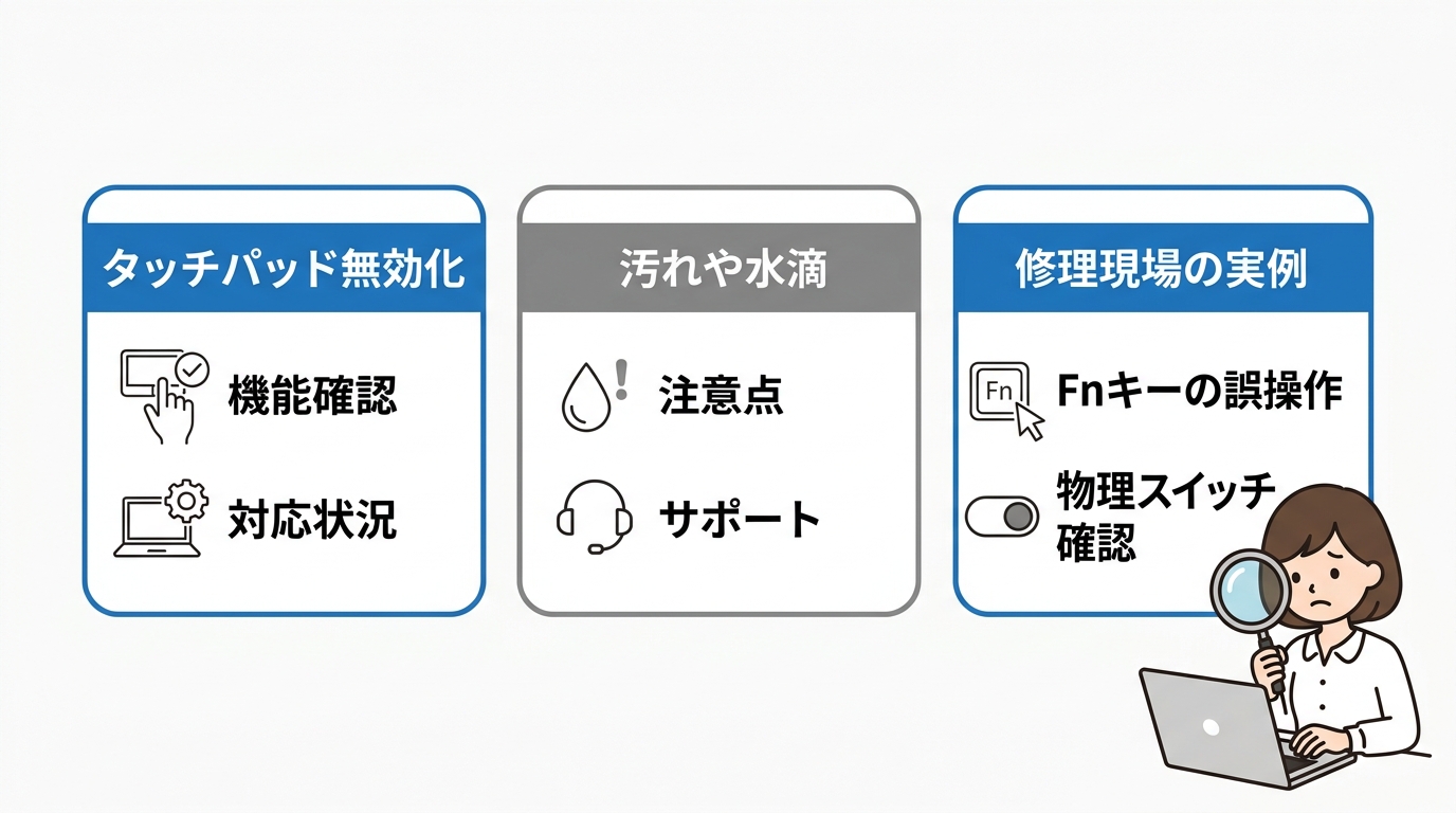 ノートPCでポインターが出ない原因