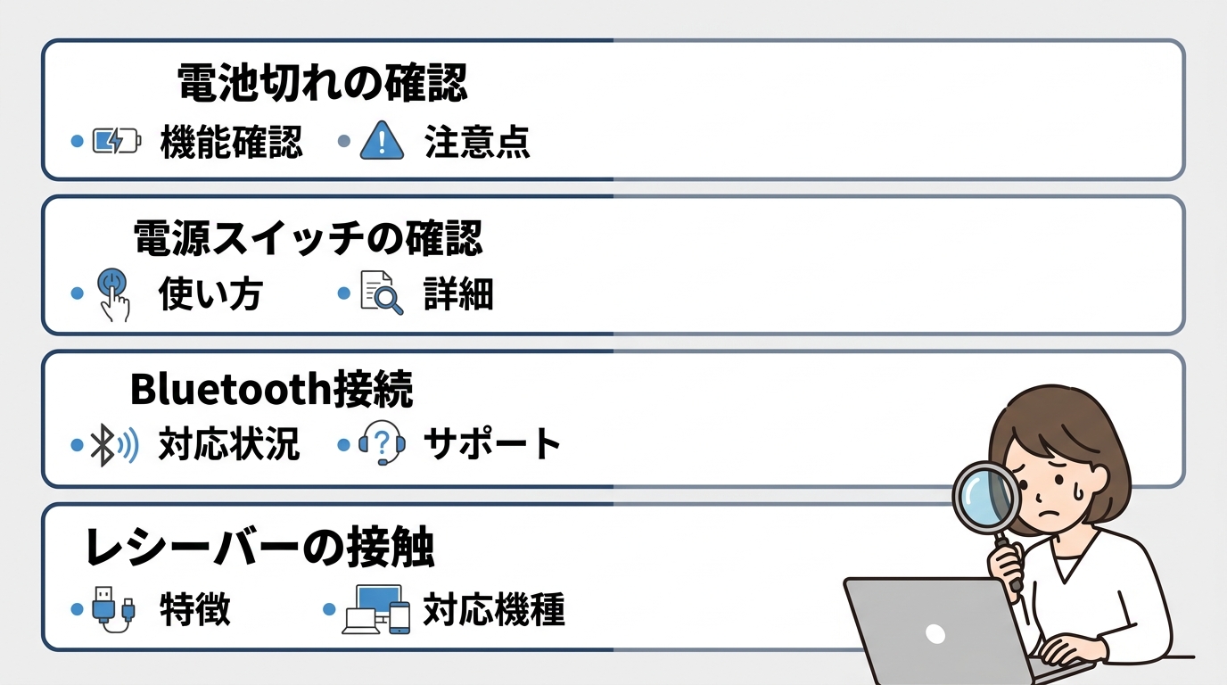 外付けマウスでポインターが出ない原因