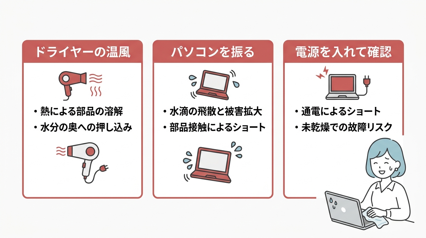 パニックでやりがちな3つのNG行動