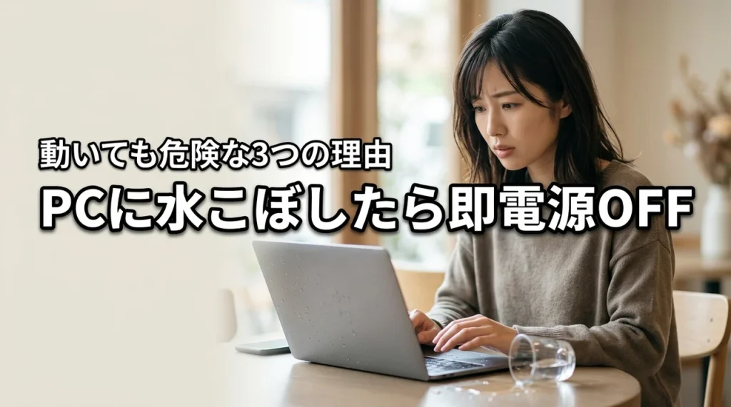 動いても危険！パソコンに水こぼしたら今すぐ電源を切るべき3つの理由