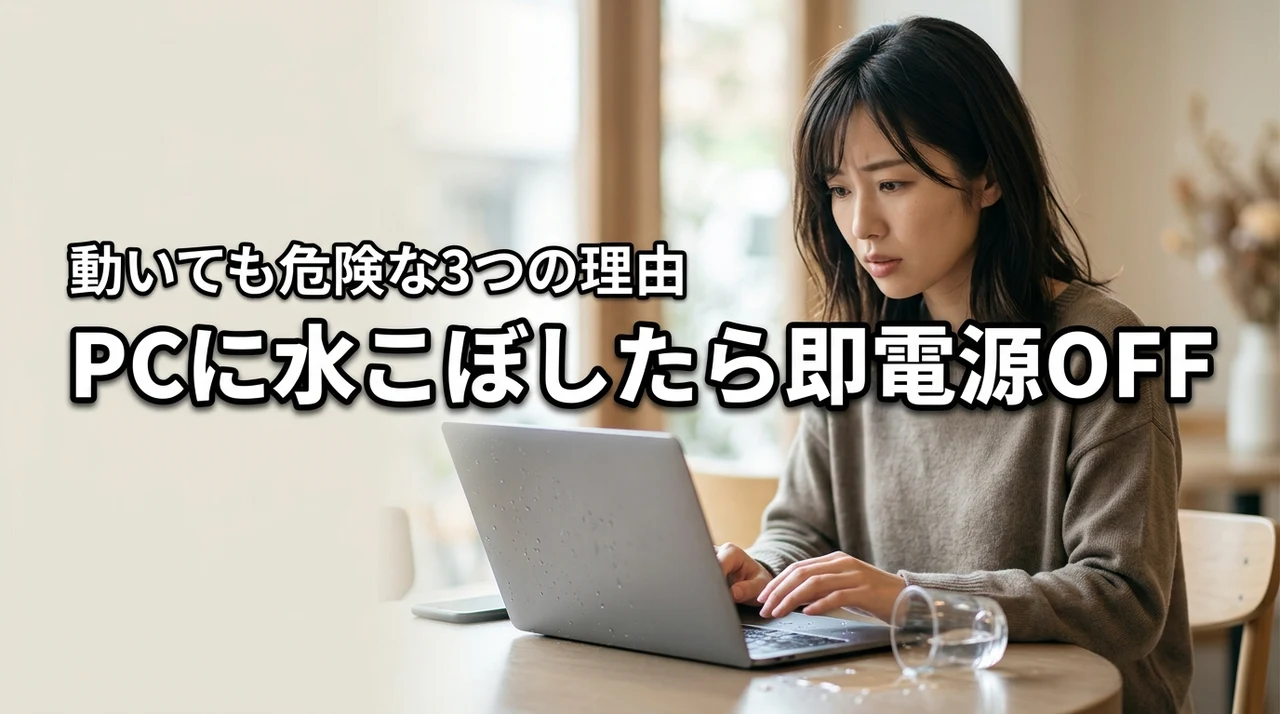 動いても危険!パソコンに水こぼしたら今すぐ電源を切るべき3つの理由