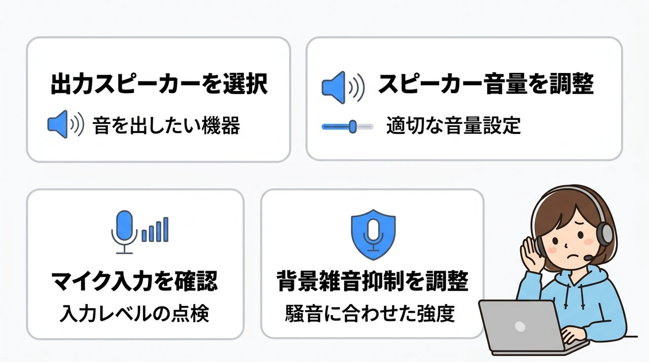 zoomのオーディオ設定を確認する方法