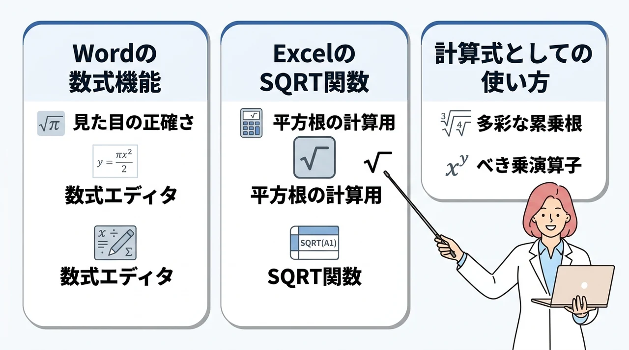Word/Excelでルートを正しく表示する方法