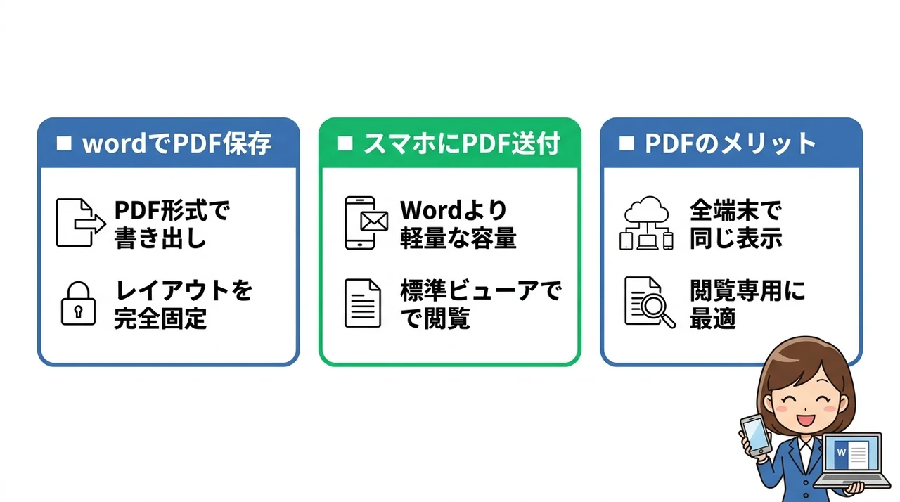 レイアウト崩れを防ぐPDF化の裏技