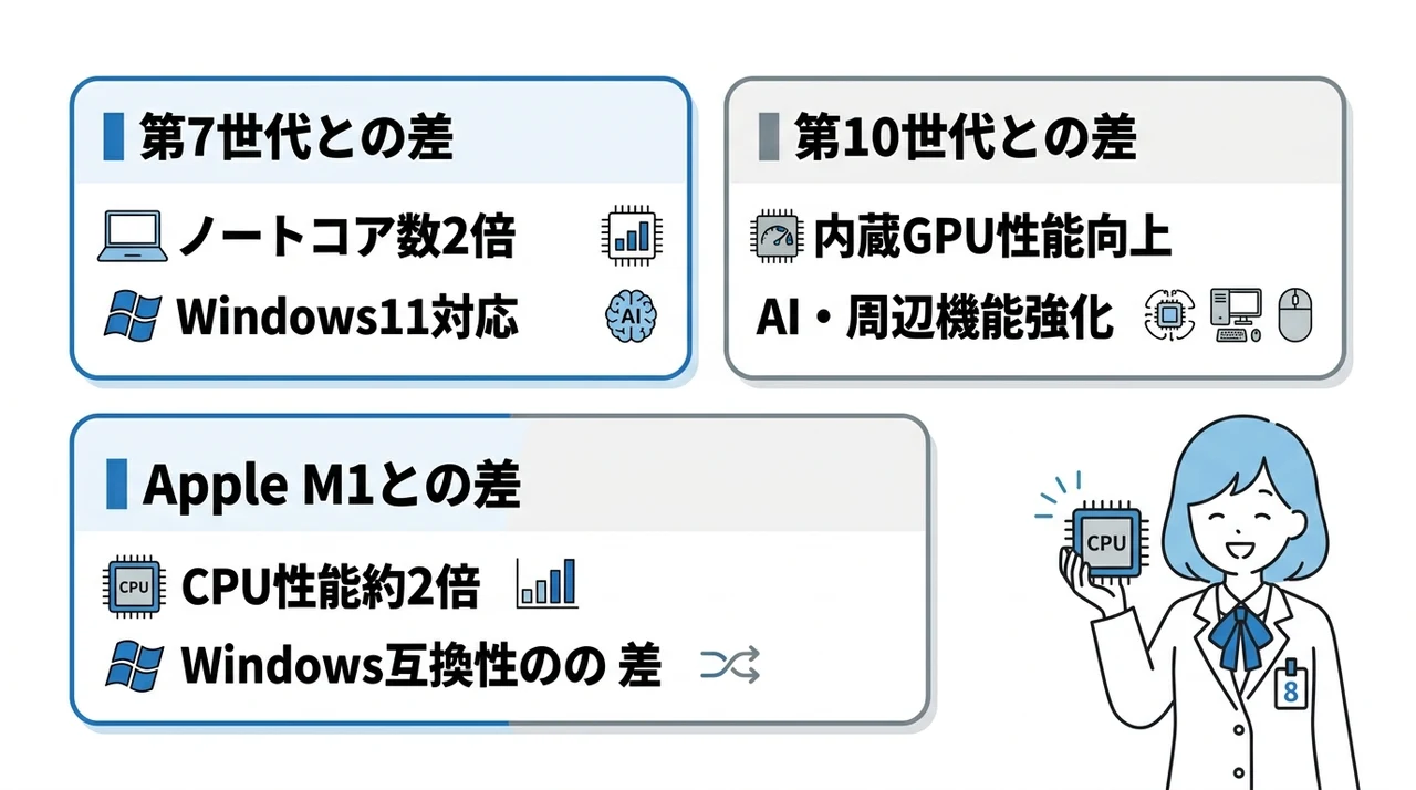 第8世代と他世代の性能比較