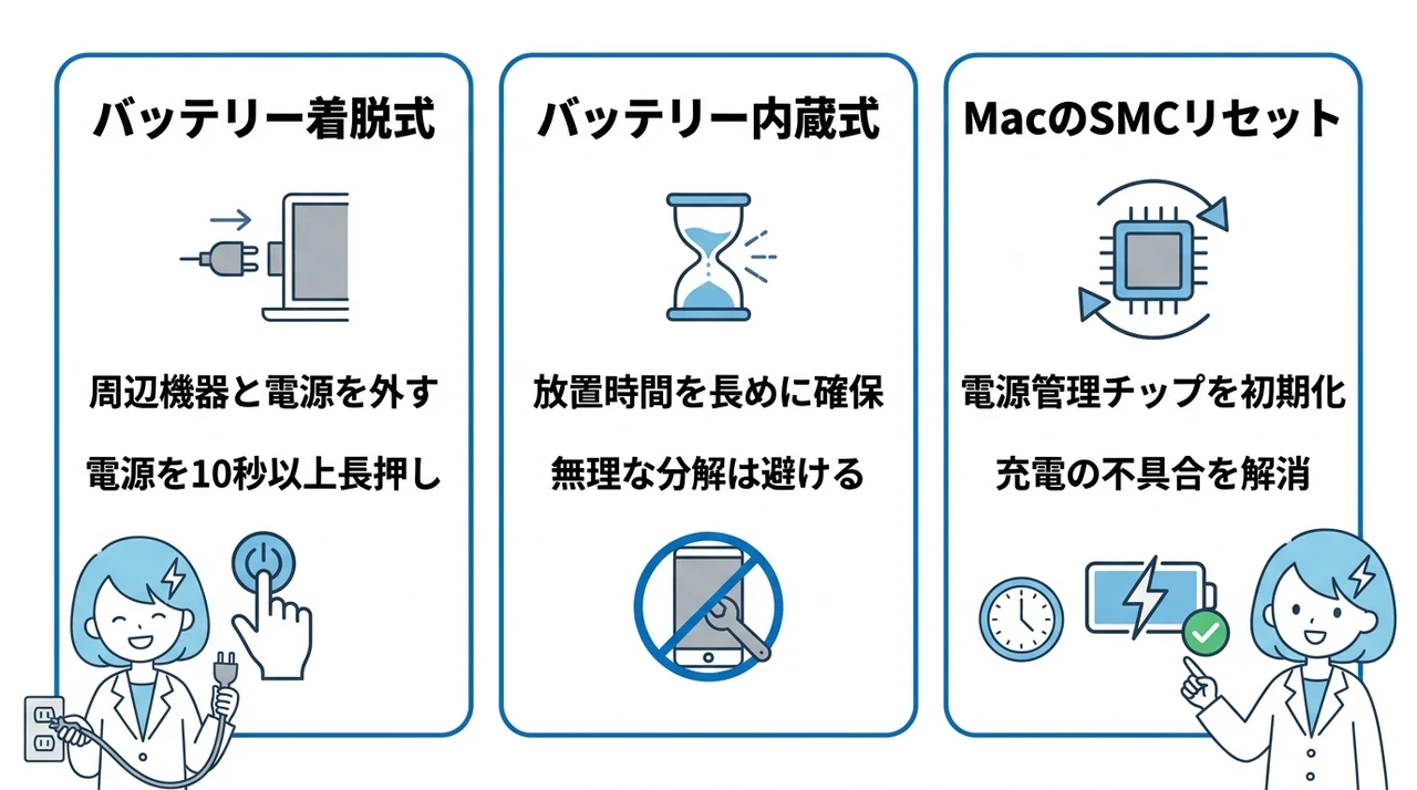 ノートパソコンの放電手順