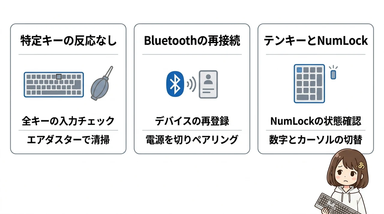 キーボードの物理的故障と見分ける方法