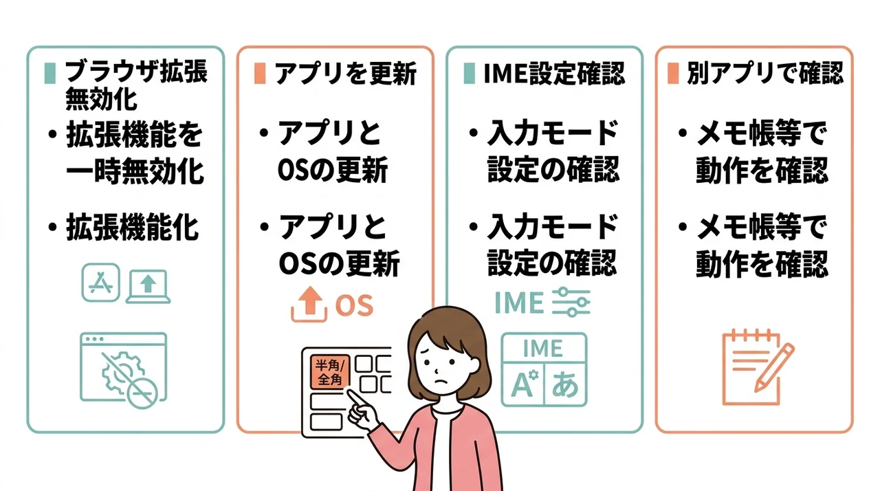 特定アプリだけひらがな入力できない時の対処