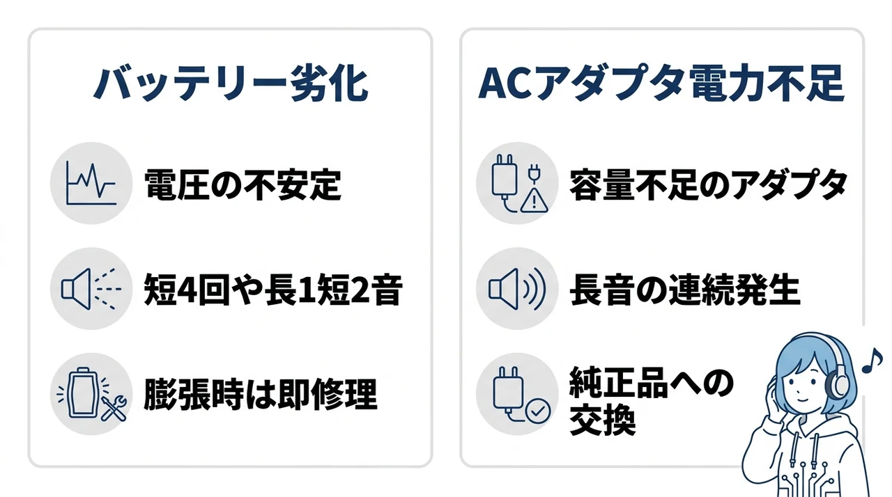 ノートパソコン特有のビープ音原因と対処
