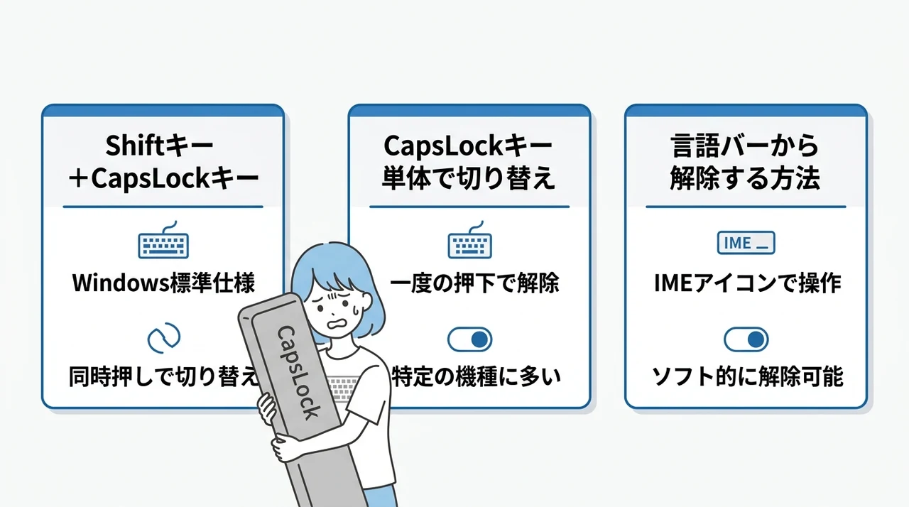 CapsLockを解除する基本手順