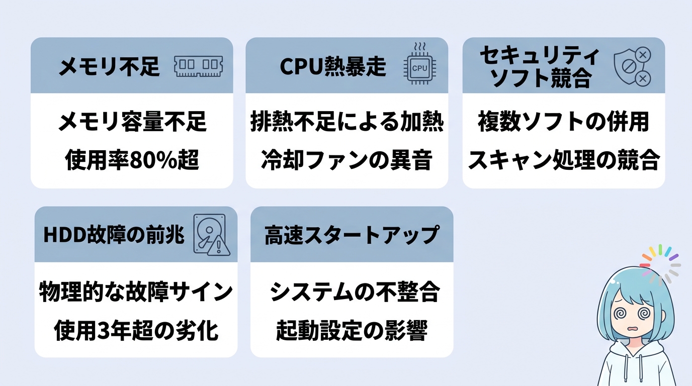 くるくる頻発する5つの原因