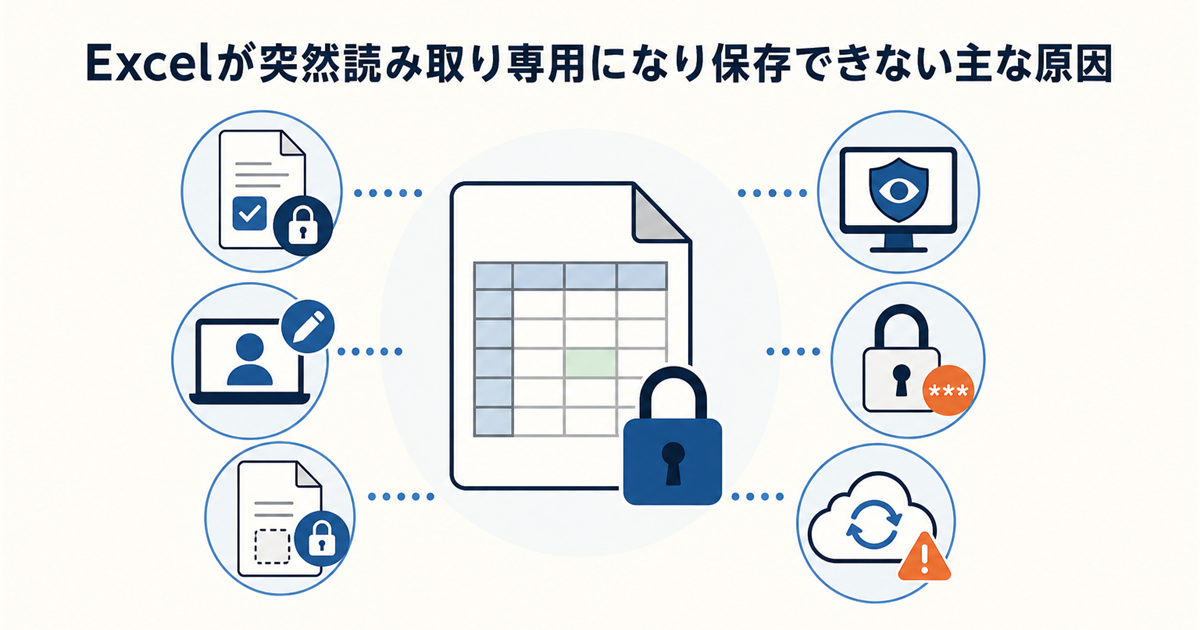 Excelが突然読み取り専用になり保存できない主な原因