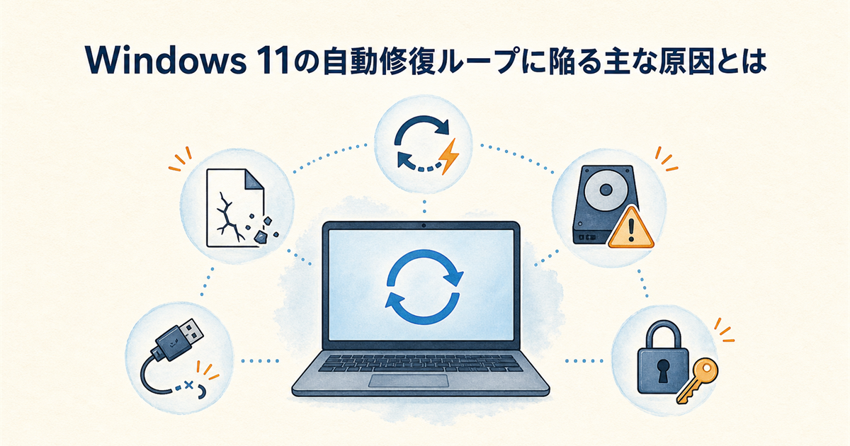 Windows 11の自動修復ループに陥る主な原因とは