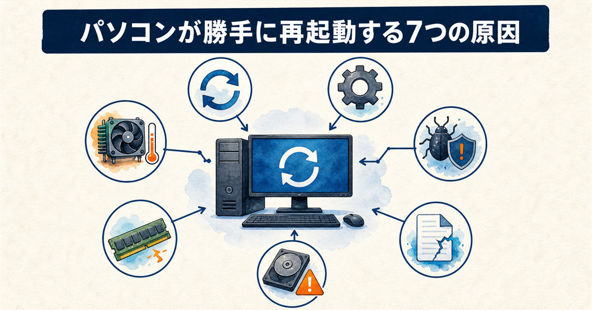 パソコンが勝手に再起動する7つの原因