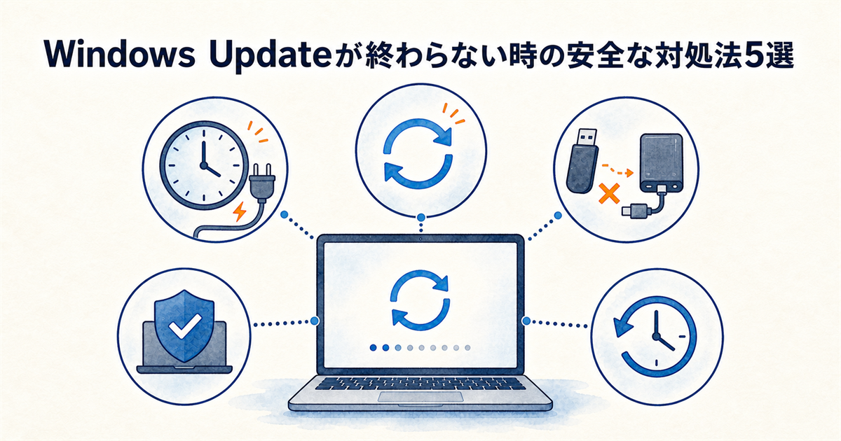 Windows Updateが終わらない時の安全な対処法5選