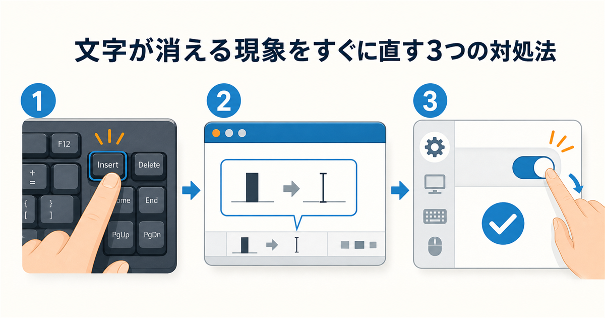 文字が消える現象をすぐに直す3つの対処法