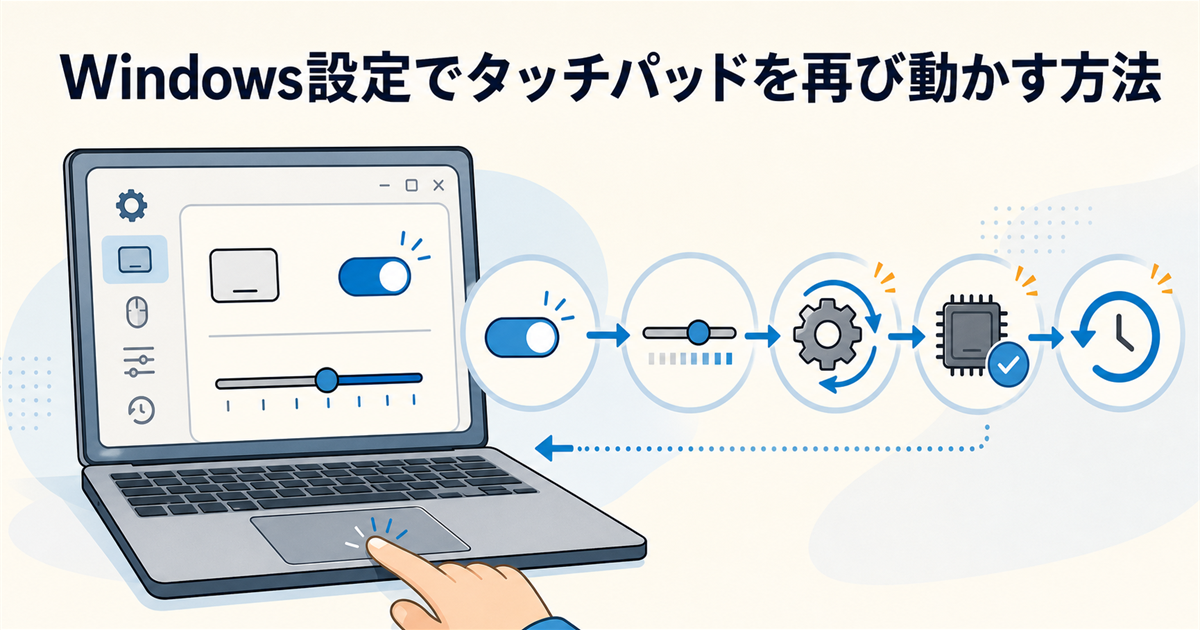 Windows設定でタッチパッドを再び動かす方法