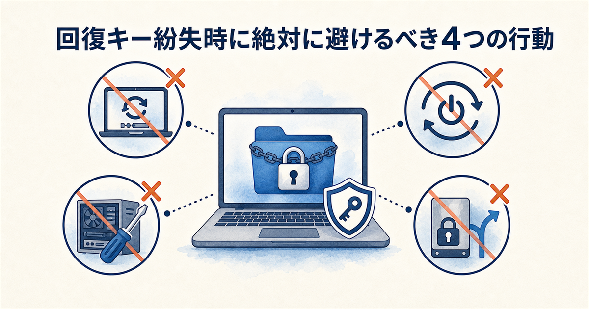回復キー紛失時に絶対に避けるべき4つの行動