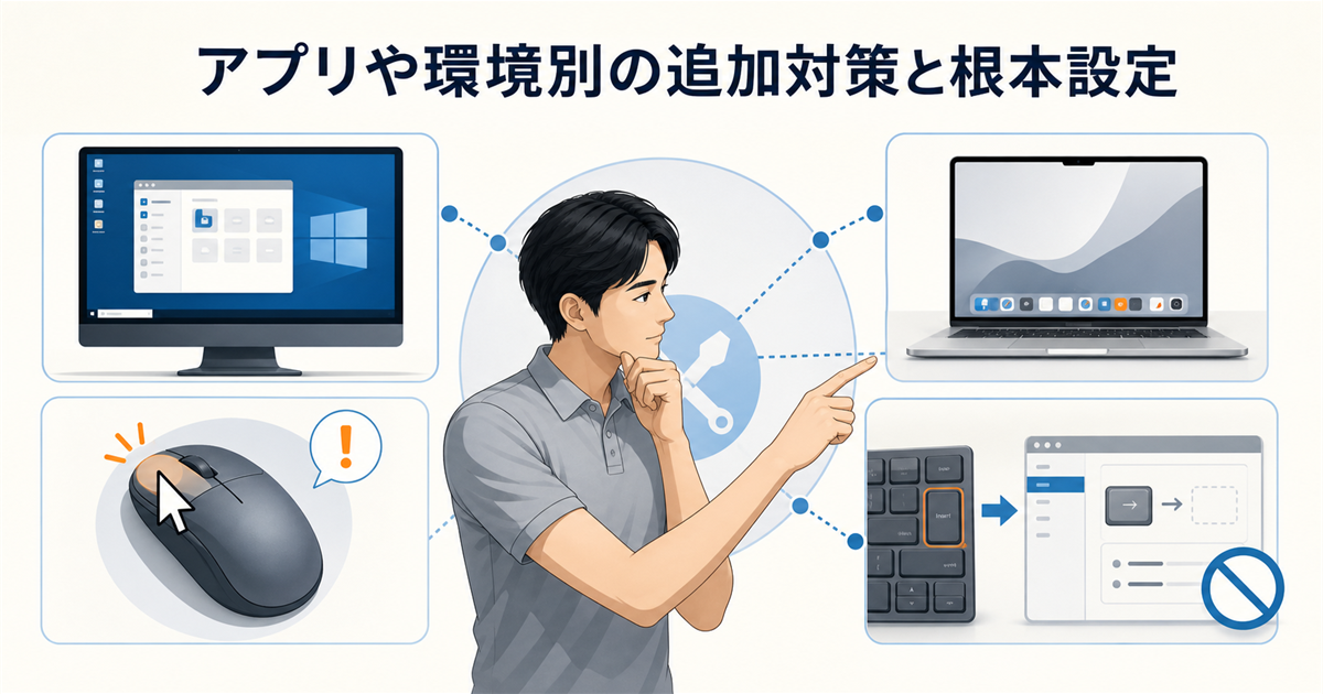 アプリや環境別の追加対策と根本設定