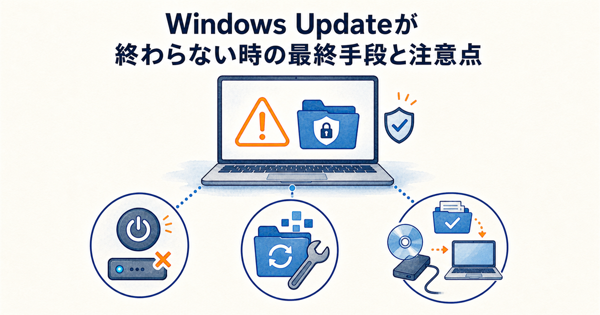 Windows Updateが終わらない時の最終手段と注意点