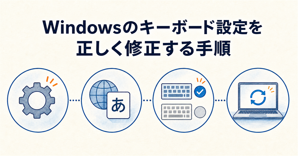 Windowsのキーボード設定を正しく修正する手順