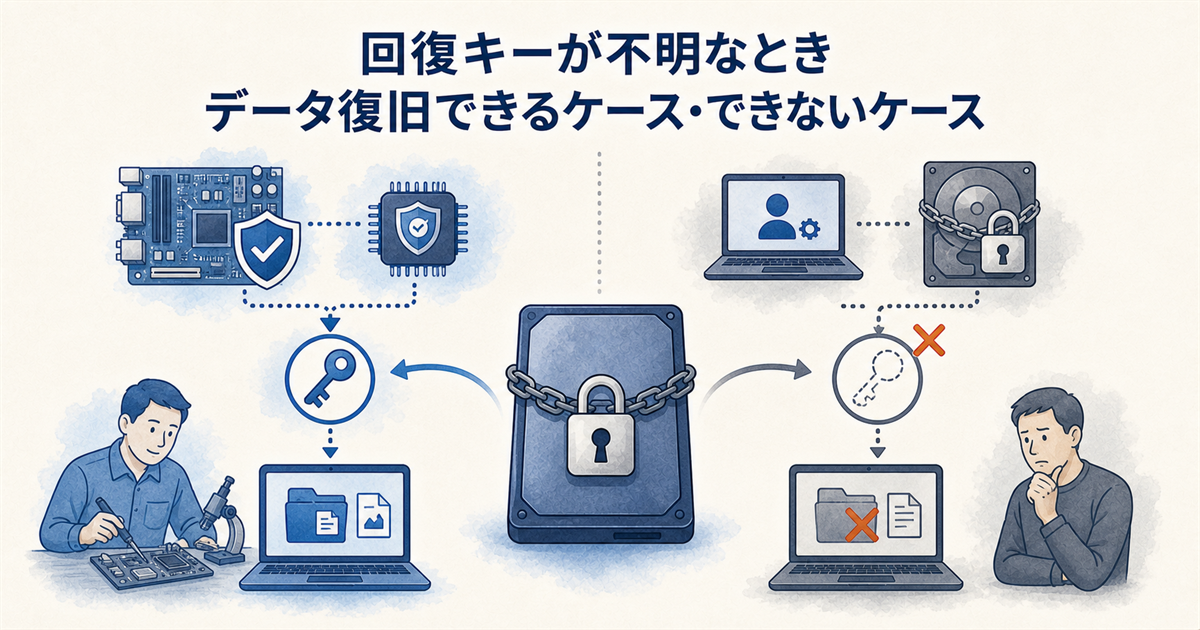 回復キーが不明なときデータ復旧できるケース・できないケース
