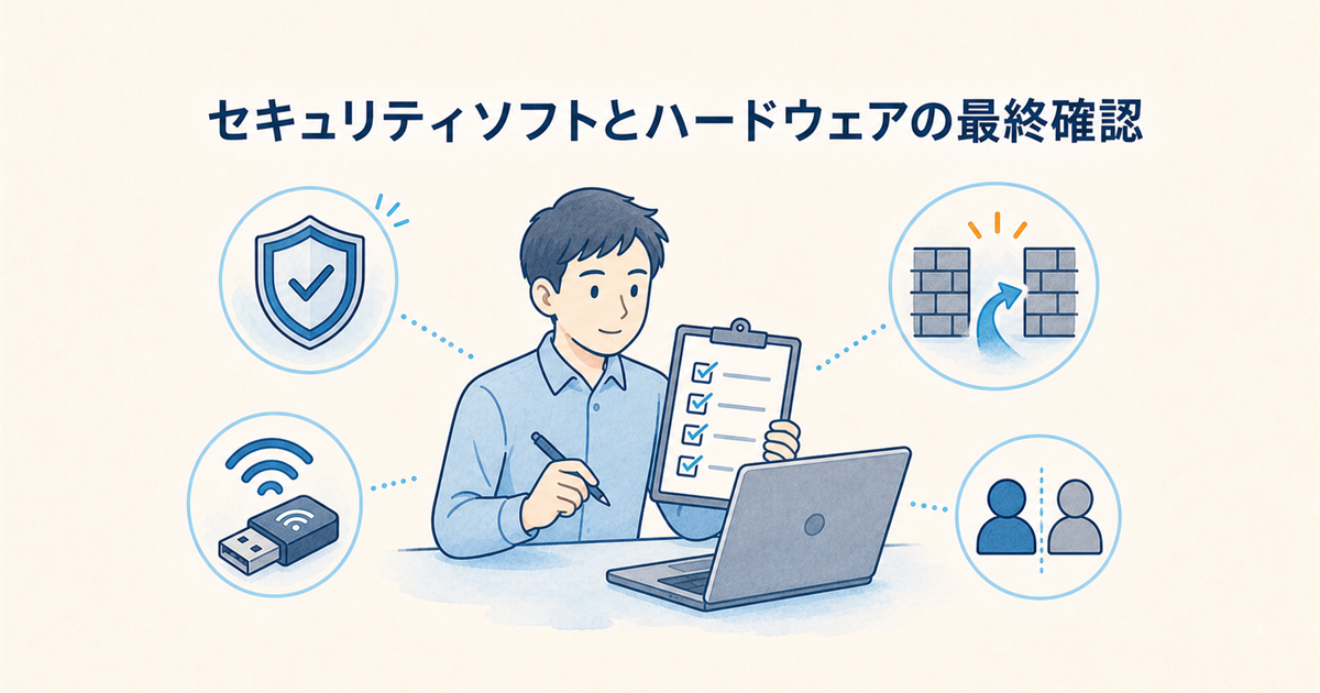 セキュリティソフトとハードウェアの最終確認
