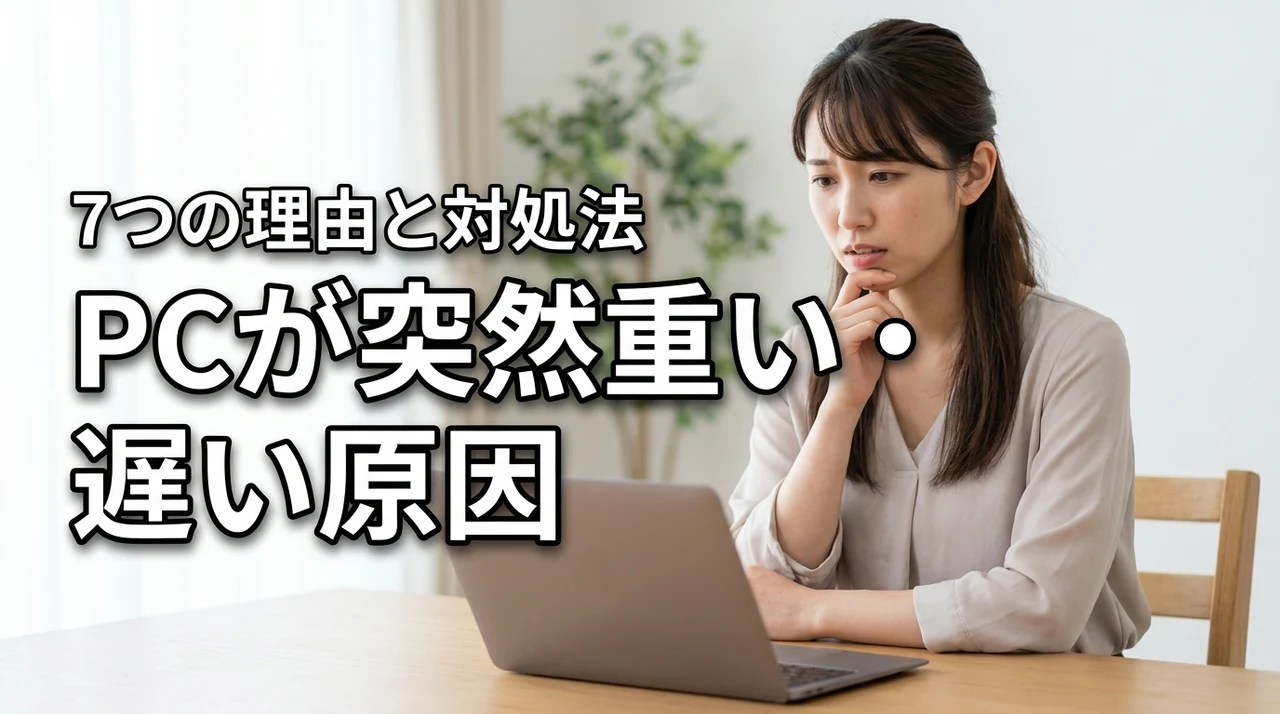 パソコンの動作が遅い!突然重くなる7つの原因と今すぐできる対処法