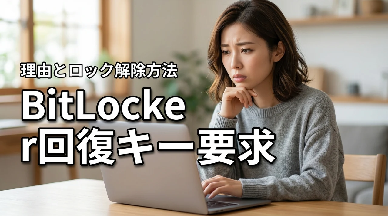 BitLocker回復キーを突然求められた…なぜ起きる?原因と解除方法