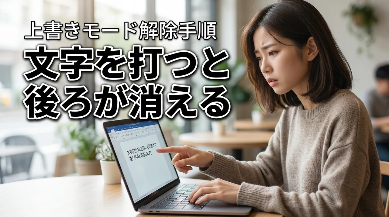 Wordで文字を打つと後ろの文字が消える原因と上書きモードの解除方法