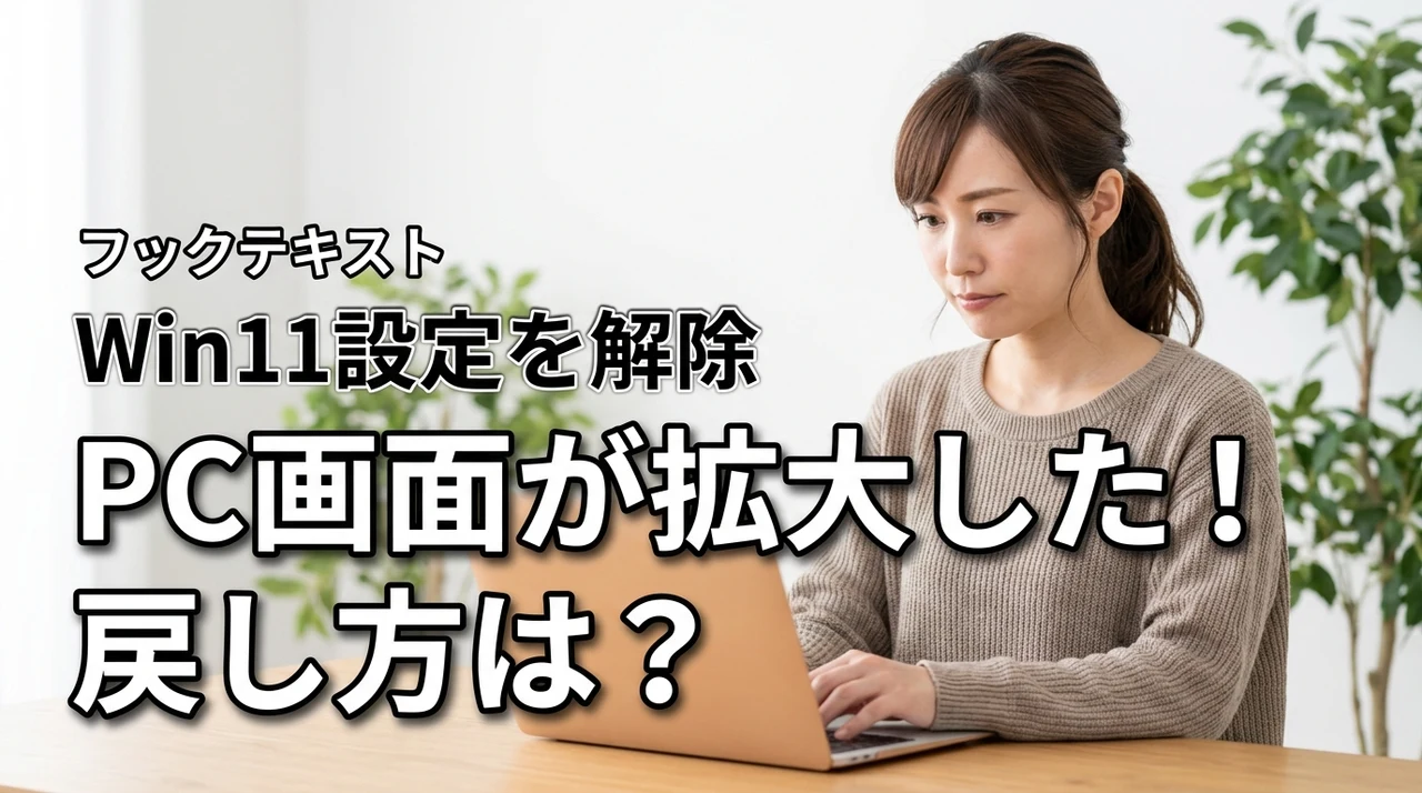 パソコン画面が大きくなったときの戻し方 Windows 11の拡大表示を解除