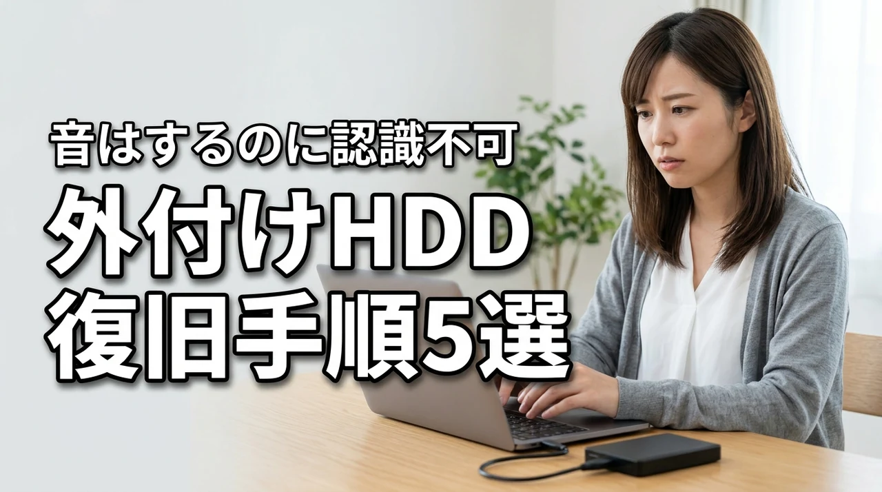 外付けHDDが音はするのに認識しない原因と自力復旧の手順5選