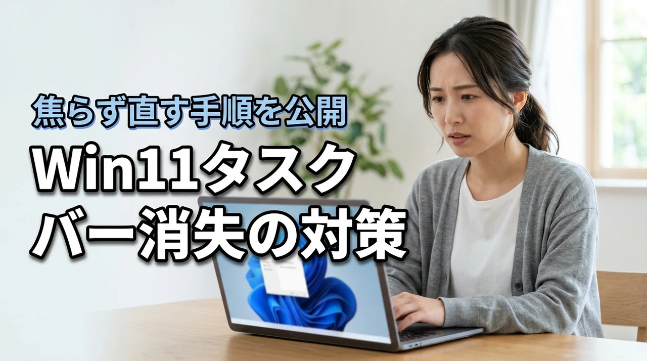 Windows 11のタスクバーが消えた…焦らず直す方法と原因は？