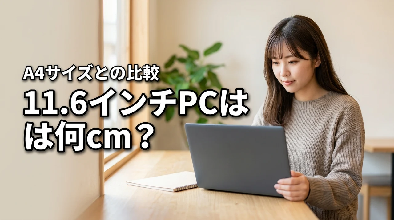 11.6インチパソコンの大きさは何cm A4との違いも比較