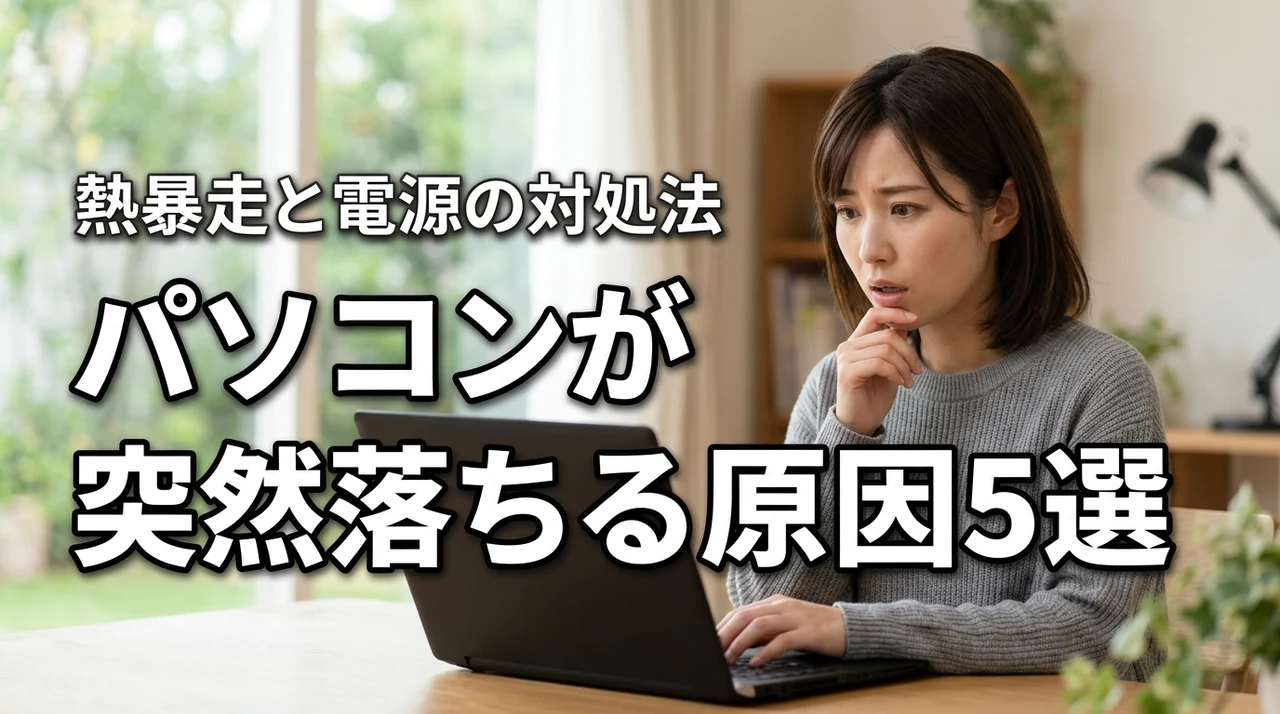 パソコンの電源が突然落ちる原因5選!熱暴走と電源トラブルの対処法を解説