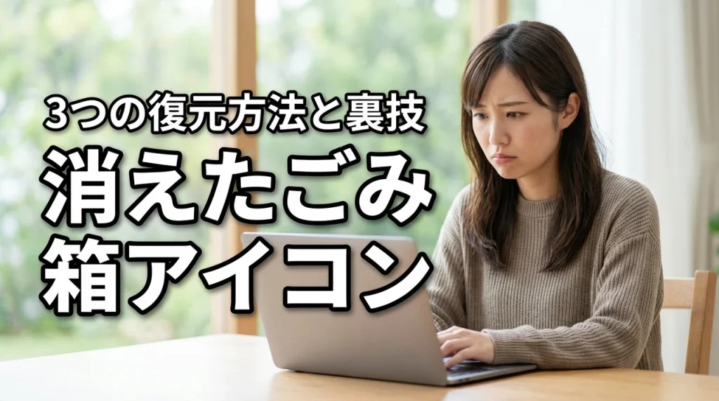 ごみ箱アイコンが消えた！Windowsで復元する3つの方法と裏技