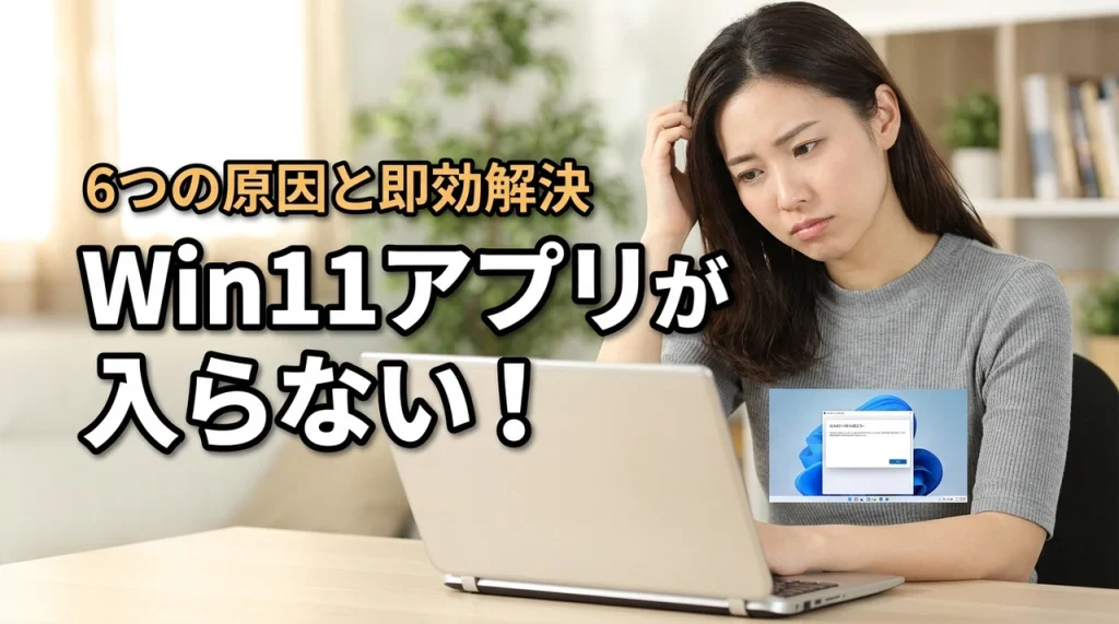 Windows 11でアプリをインストールできない6つの原因と即効解決法