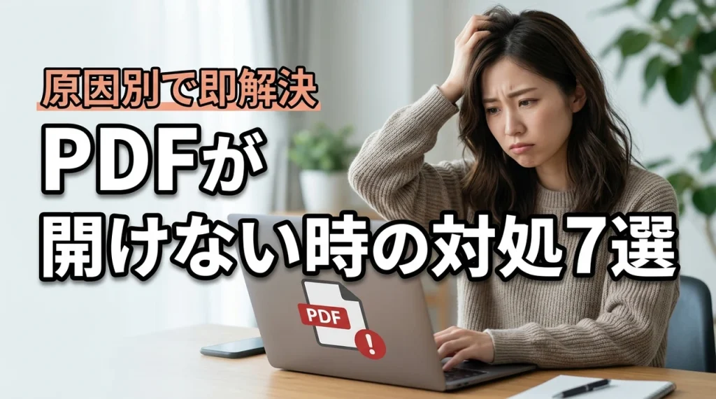 PDFが開けないパソコンを即解決！原因別の対処法7選