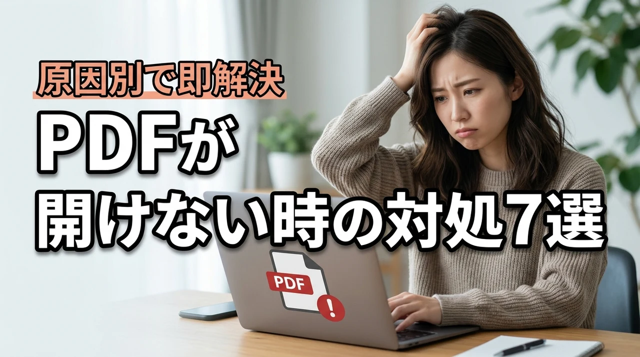 PDFが開けないパソコンを即解決!原因別の対処法7選