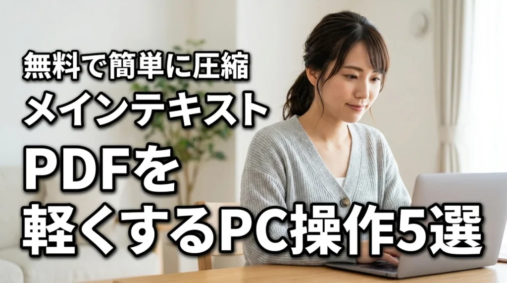 PDF容量を小さくするパソコン操作5選！無料で簡単に圧縮する方法