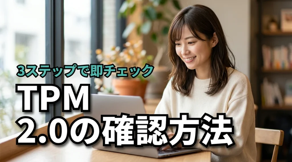 TPM 2.0の確認方法を3ステップで解説！Windows 11要件を即チェック