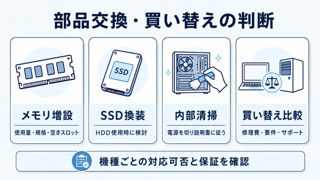 メモリ増設・SSD換装・清掃・買い替えの判断基準