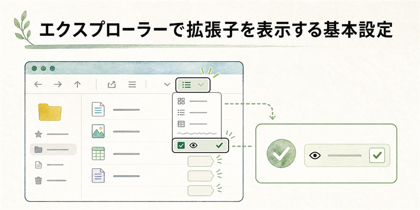 エクスプローラーで拡張子を表示する基本設定