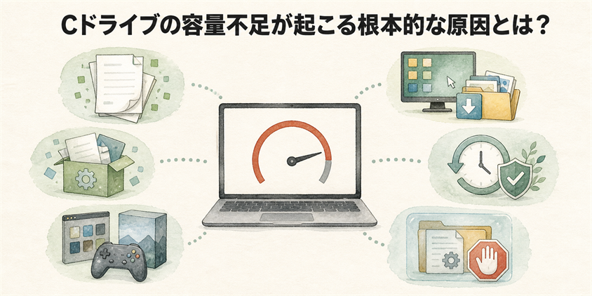 Cドライブの容量不足が起こる根本的な原因とは?