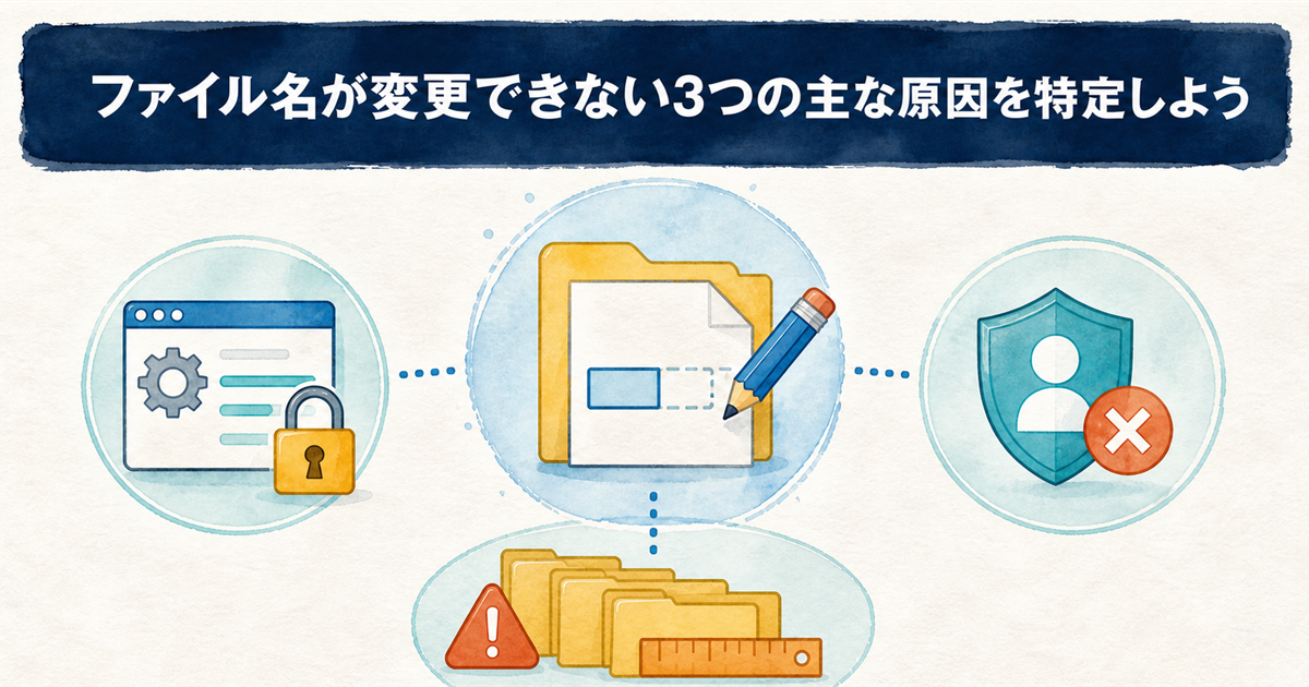 ファイル名が変更できない3つの主な原因を特定しよう