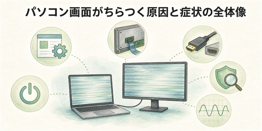 パソコン画面がちらつく原因と症状の全体像